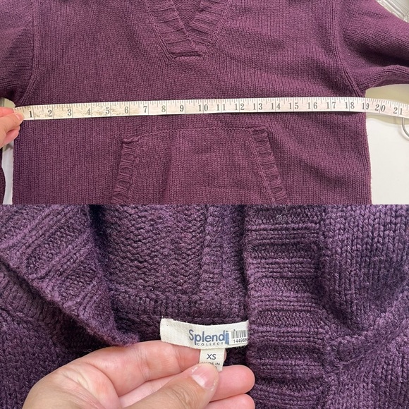 Splendid Ford Hoodie Sweater - Purple Wool Blend - Picture 6 of 12
